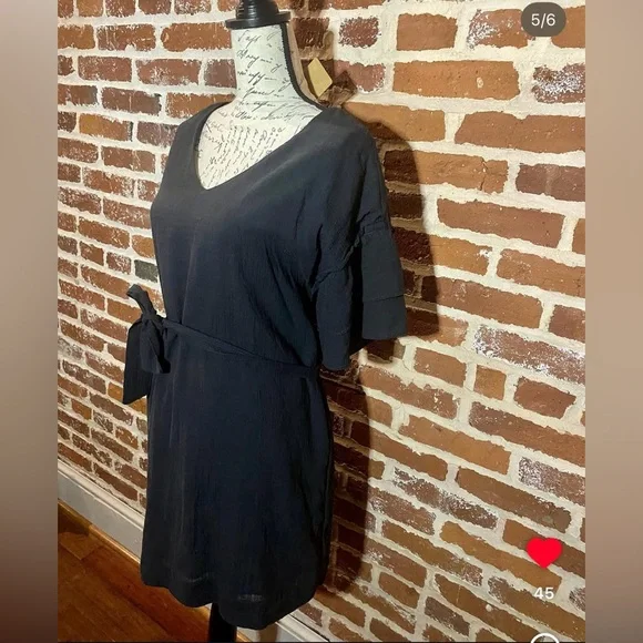 NWT Universal Thread Women's Flutter Short Sleeve Mini Dress in Dark Gray - Picture 3 of 7